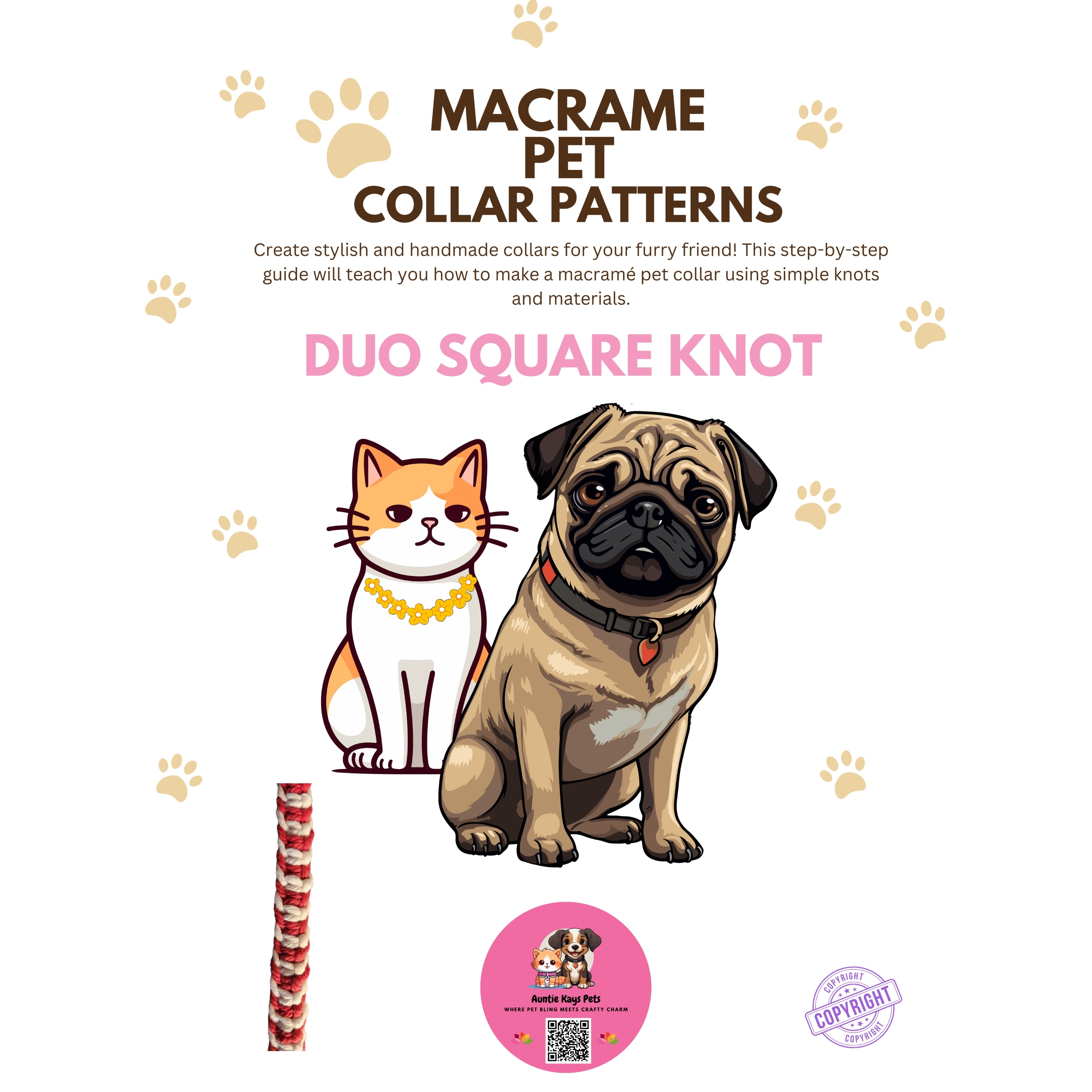 Get All Seven Macrame Pet Collar Patterns in One Bundle — and Save