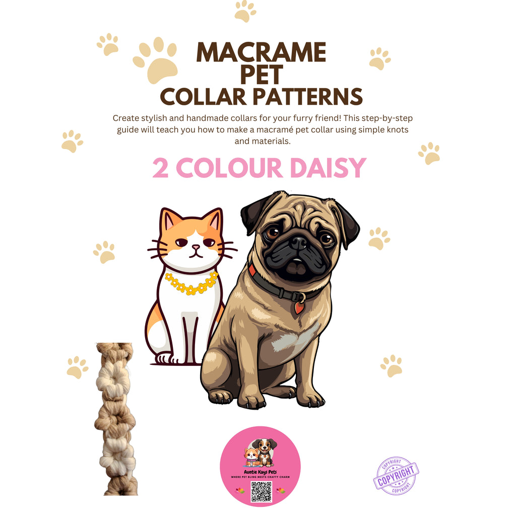 Complete Macrame Pet Collar Pattern Bundle — 7 Patterns — Digital Download — DIY Dog and Cat Collar Patterns