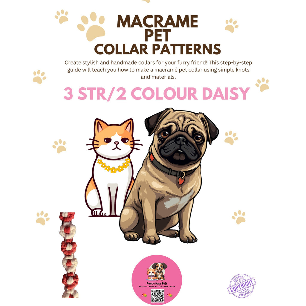 Complete Macrame Pet Collar Pattern Bundle — 7 Patterns — Digital Download — DIY Dog and Cat Collar Patterns