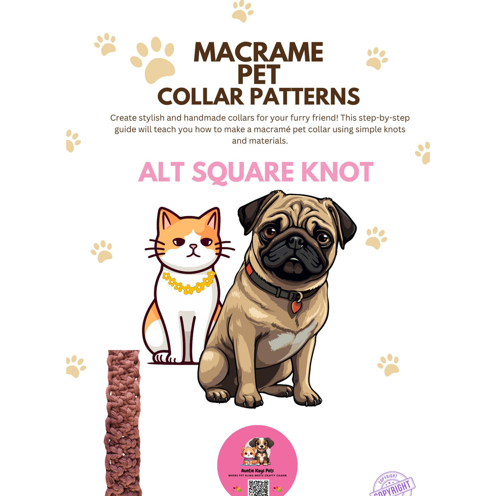 Complete Macrame Pet Collar Pattern Bundle — 7 Patterns — Digital Download — DIY Dog and Cat Collar Patterns