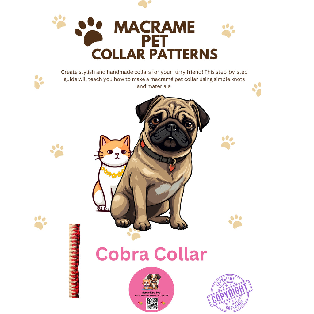 Complete Macrame Pet Collar Pattern Bundle — 7 Patterns — Digital Download — DIY Dog and Cat Collar Patterns