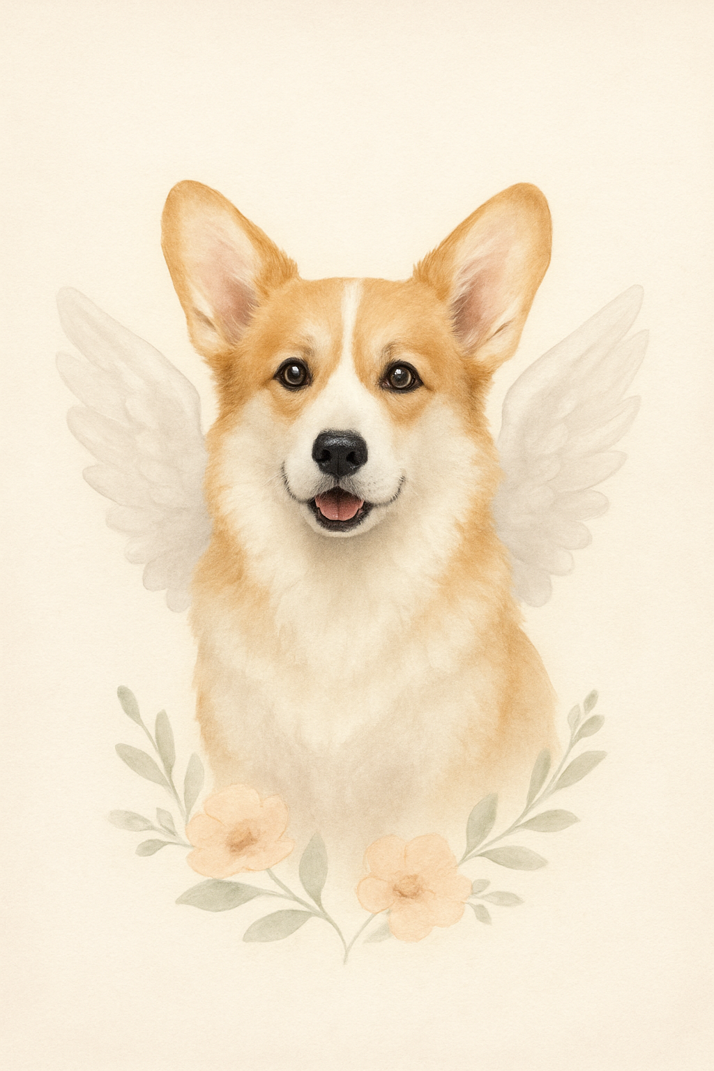 Pet Memorial Notecard — Angel Wings Dog and Cat Sympathy Notecard — Free Shipping Canada